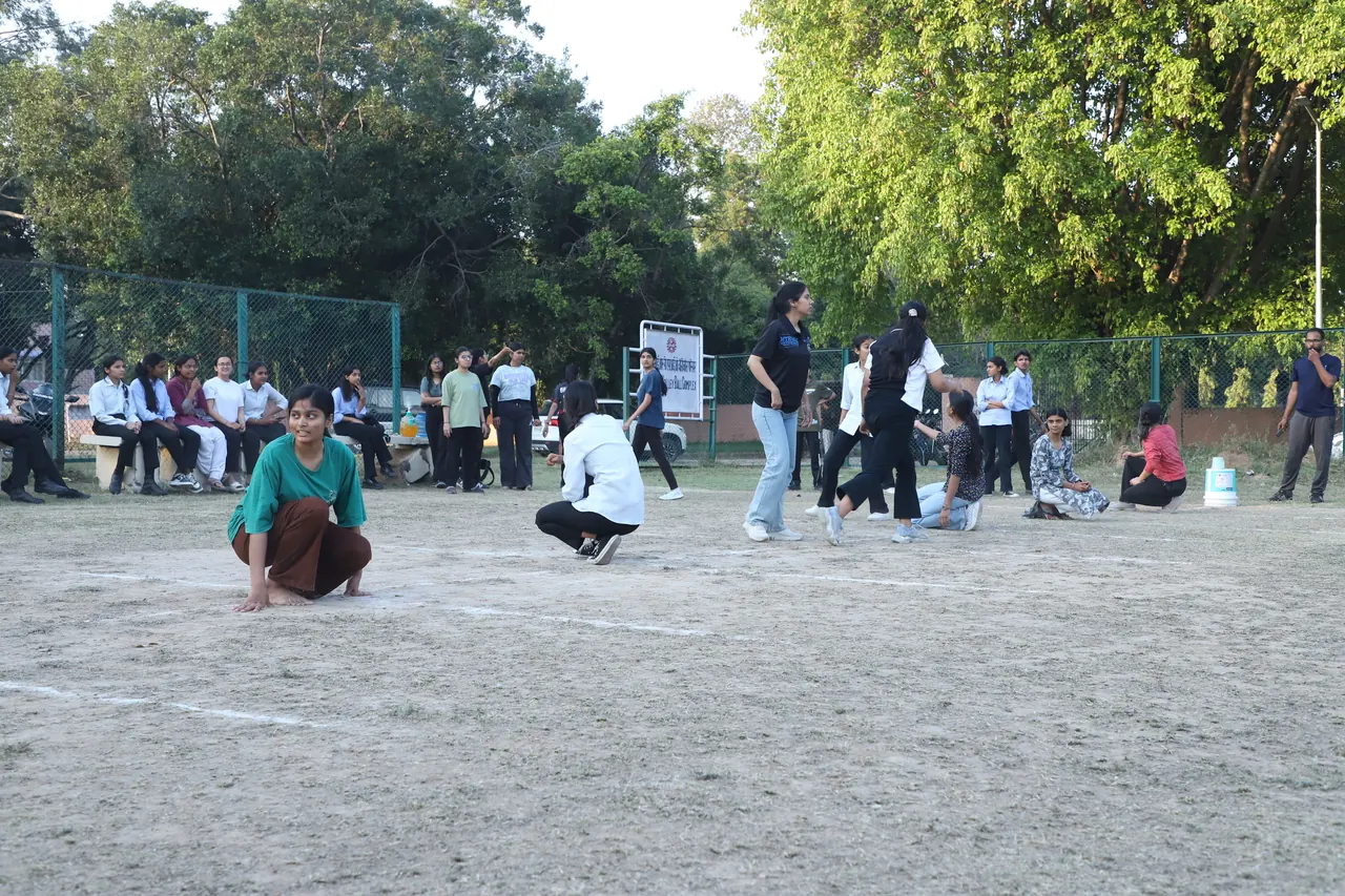 A kho kho match watched by spectators